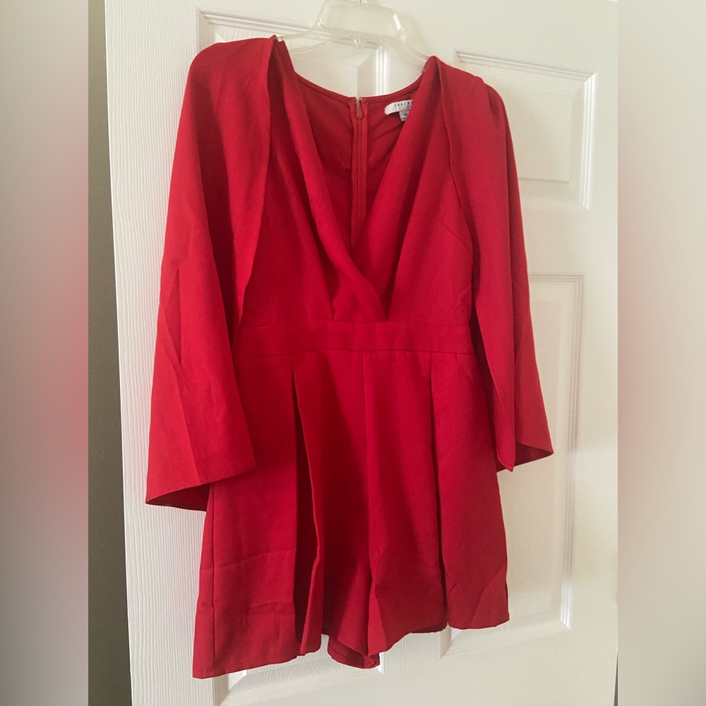 Red romper with cape 😍